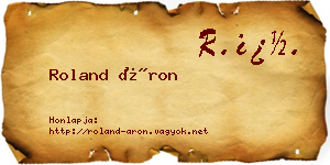 Roland Áron névjegykártya